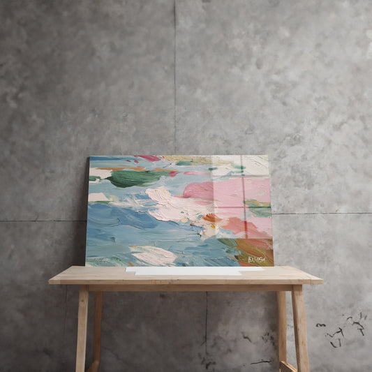 Pastel Kıyı cam tablo — farklı açıdan görünüm