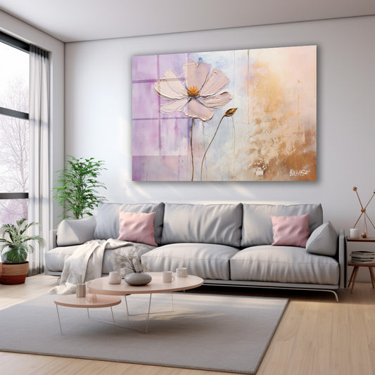 Pastel Kozmos cam tablo — farklı açıdan görünüm