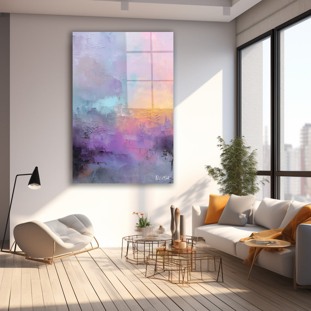 Pastel Mor Sis cam tablo — farklı açıdan görünüm