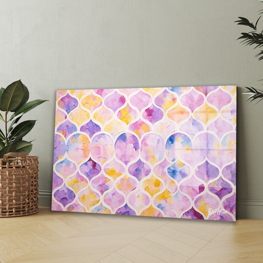 Pastel Mozaik Deseni cam tablo — iç mekân uygulama örneği