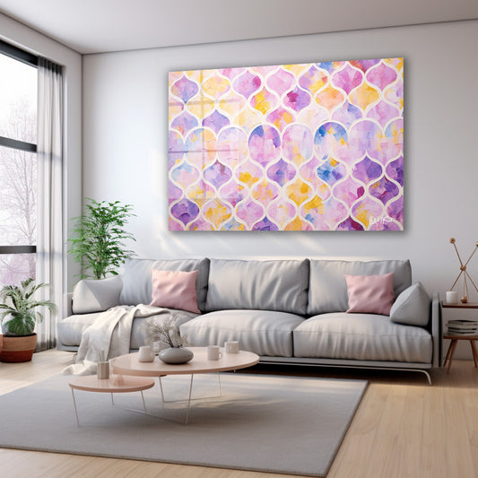Pastel Mozaik Deseni cam tablo — farklı açıdan görünüm