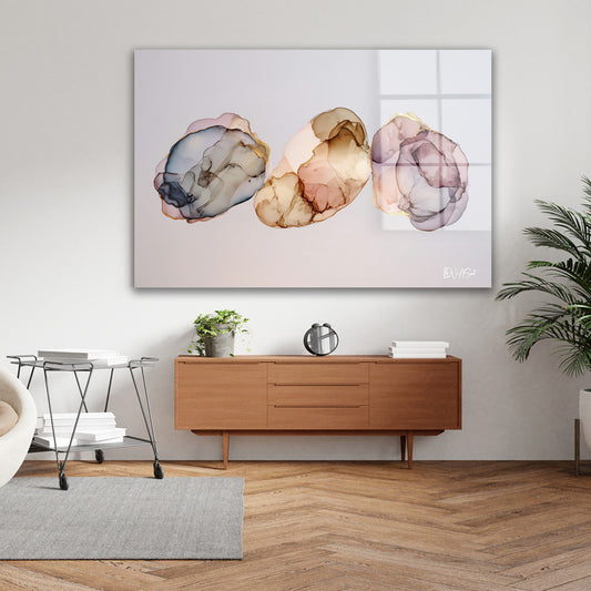 Pastel Mürekkep Baloncukları cam tablo — farklı açıdan görünüm