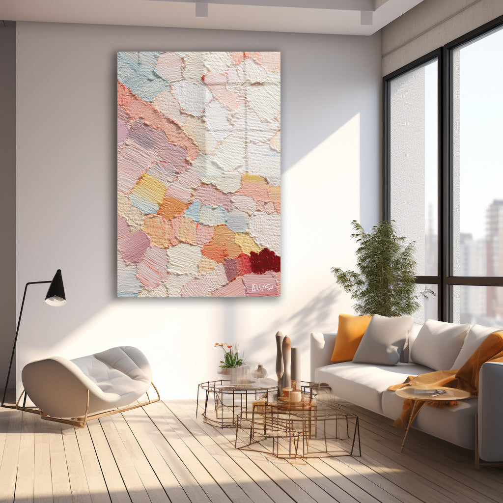 Pastel Pullar cam tablo — farklı açıdan görünüm