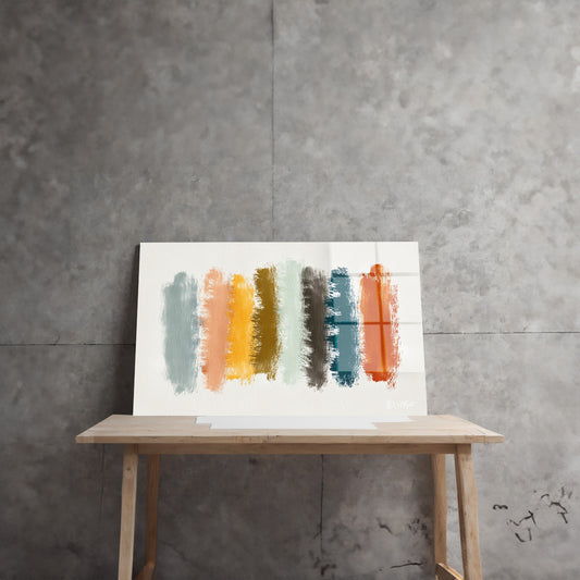 Pastel Renk Çubukları cam tablo — farklı açıdan görünüm