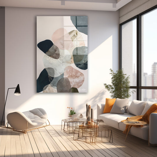 Pastel Taş Formları 2 cam tablo — farklı açıdan görünüm