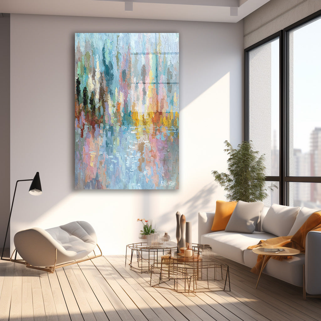 Pastel Yağmur cam tablo — farklı açıdan görünüm