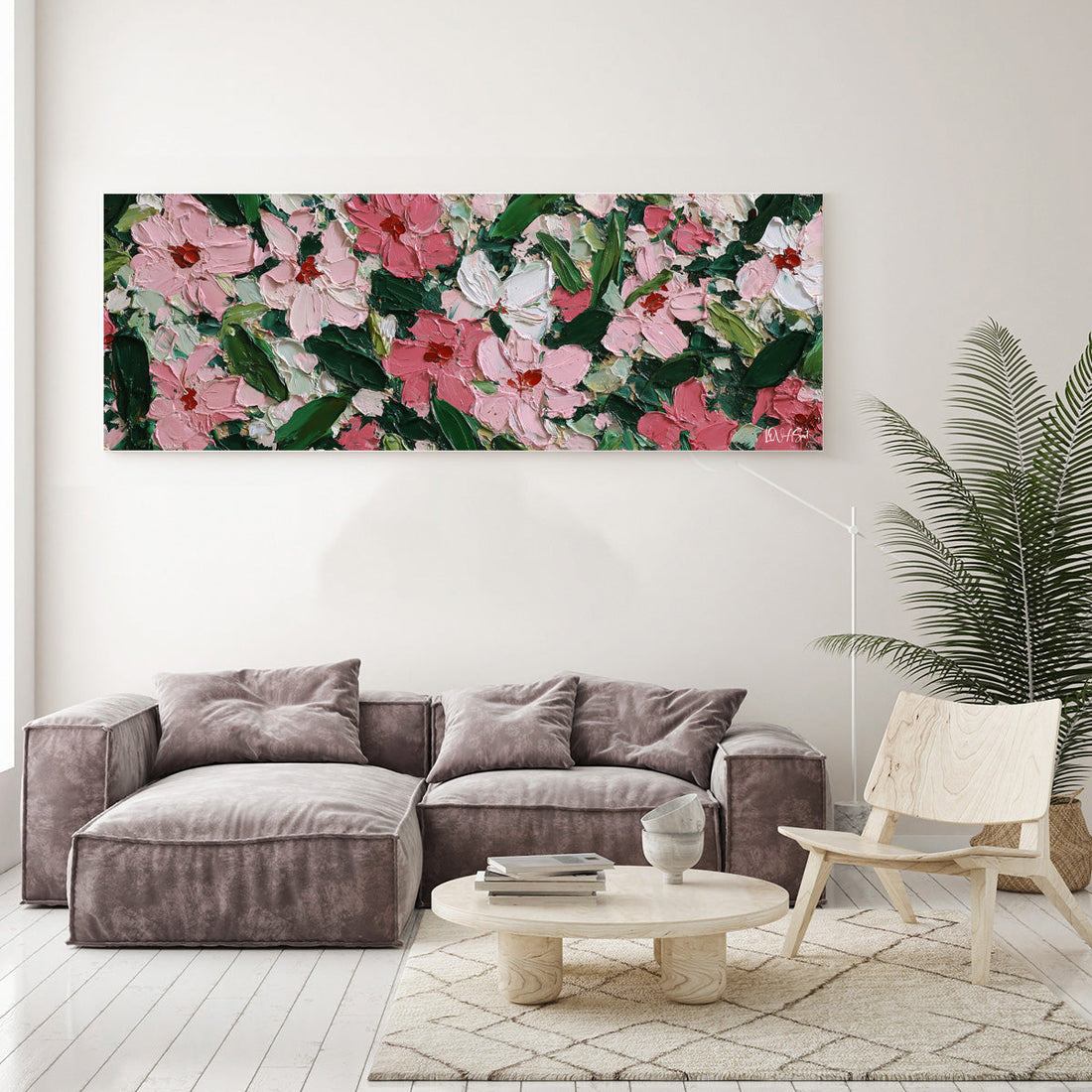 Pembe Çiçekler Kanvas Tablo duvar dekorasyonu
