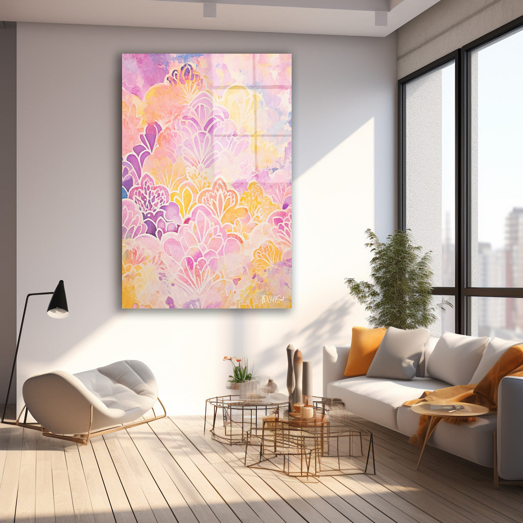 Pembe Desen cam tablo — farklı açıdan görünüm