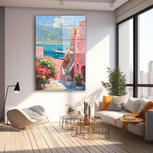 Pembe Evli Koy cam tablo — farklı açıdan görünüm