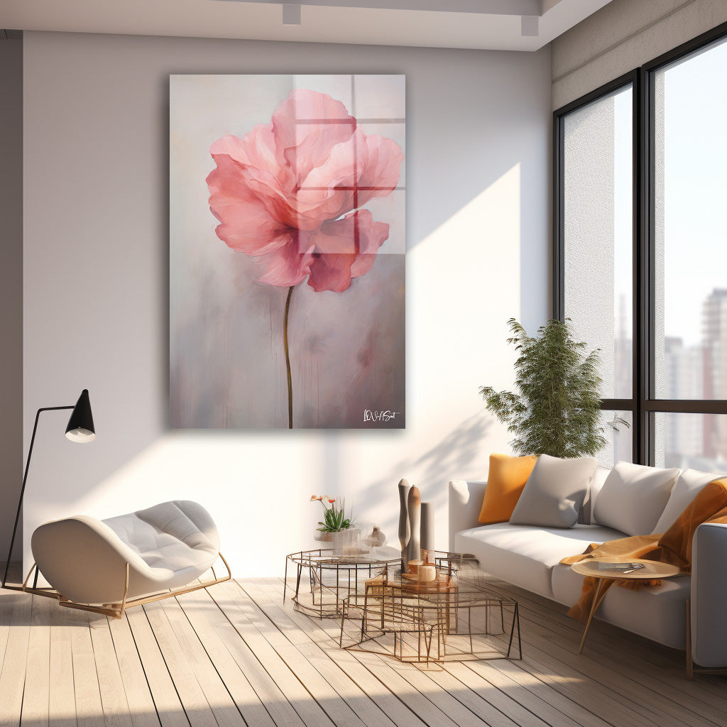 Pembe Gelincik 3 cam tablo — farklı açıdan görünüm