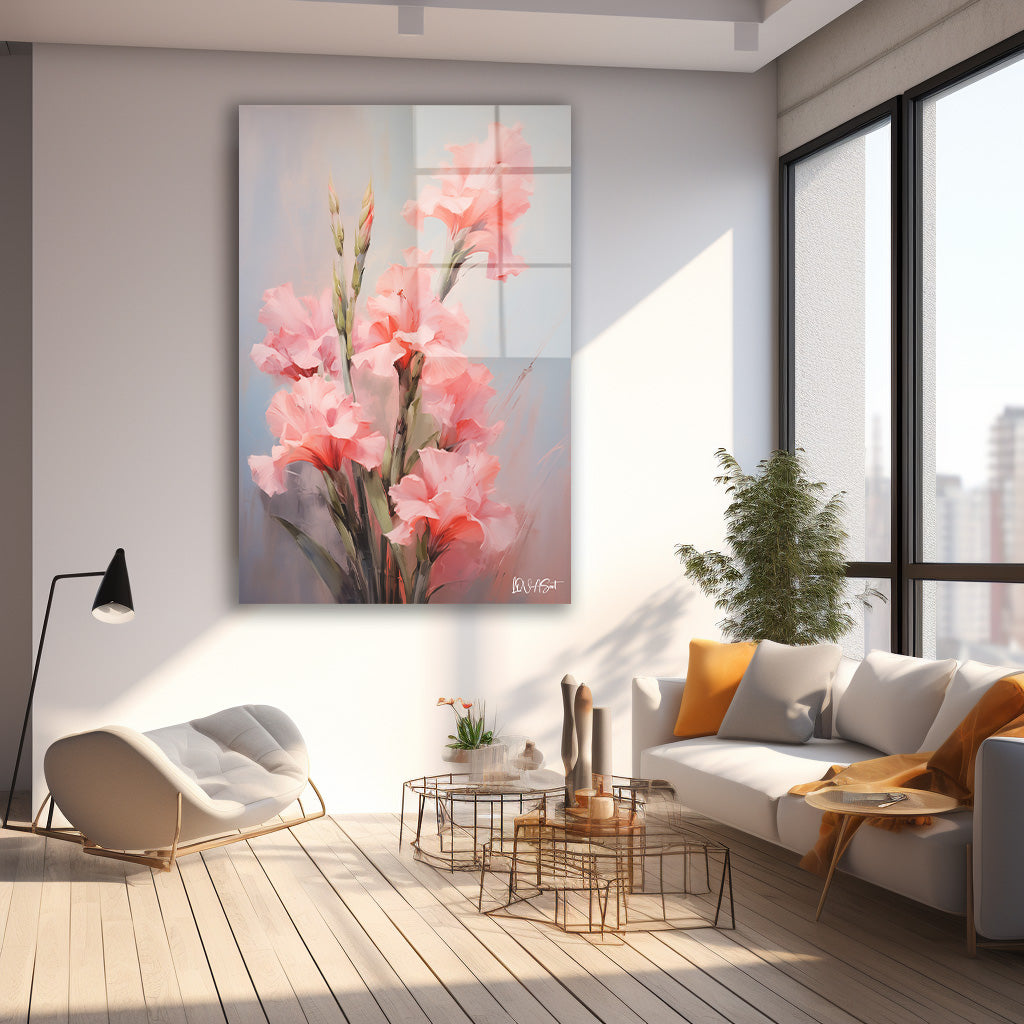 Pembe Glayöl cam tablo — farklı açıdan görünüm