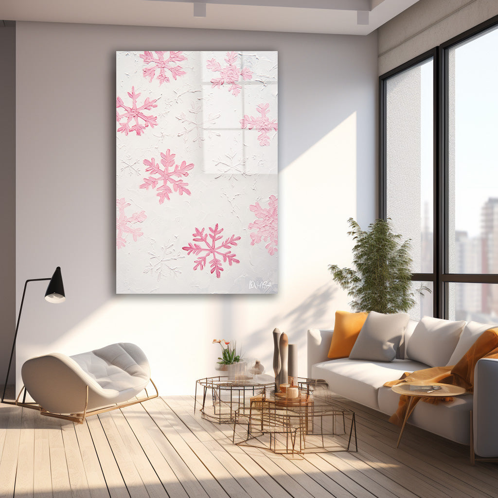 Pembe Kar Taneleri cam tablo — farklı açıdan görünüm