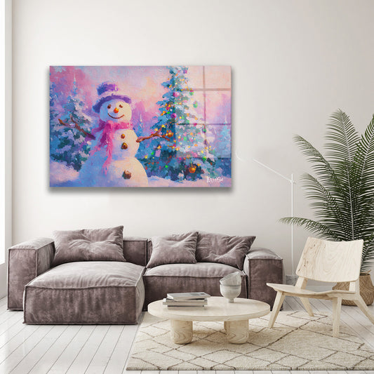 Pembe Kardan Adam cam tablo — farklı açıdan görünüm