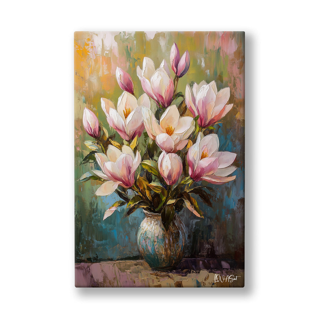 Pembe Magnolia Kanvas Tablo