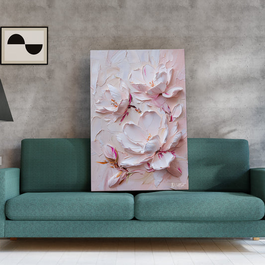 Pembe Petaller kanvas tablo — farklı açıdan görünüm
