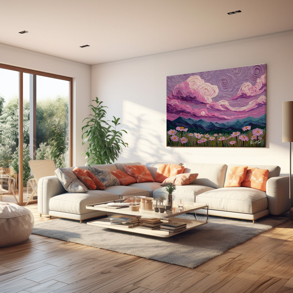 Pembe Ufuk kanvas tablo — farklı açıdan görünüm