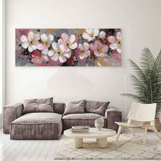 Pembe Yaşam kanvas tablo — temalı dekoratif duvar tablosu