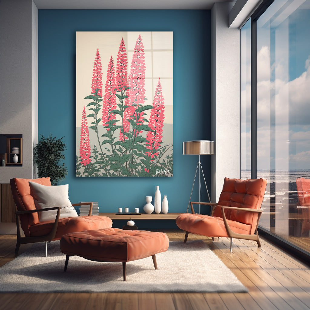 Pembe Yüksükotu cam tablo — farklı açıdan görünüm