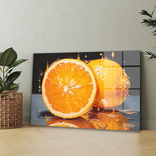 Portakal ve Limon cam tablo — iç mekân uygulama örneği