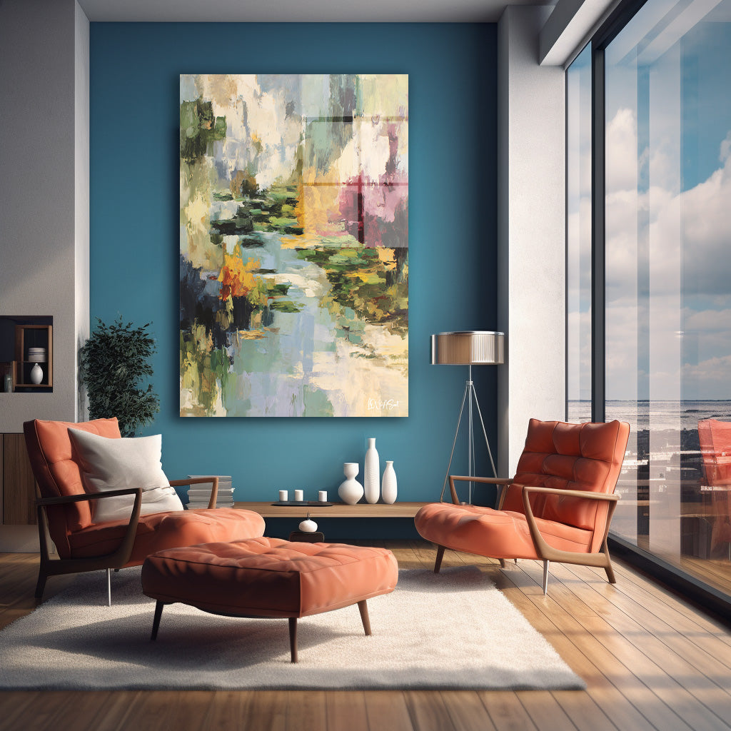 Puslu Bahçe cam tablo — farklı açıdan görünüm