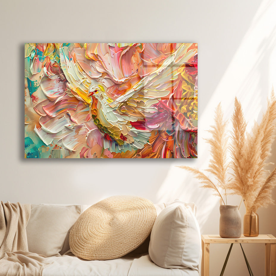 Renkli Kanatlar cam tablo — farklı açıdan görünüm