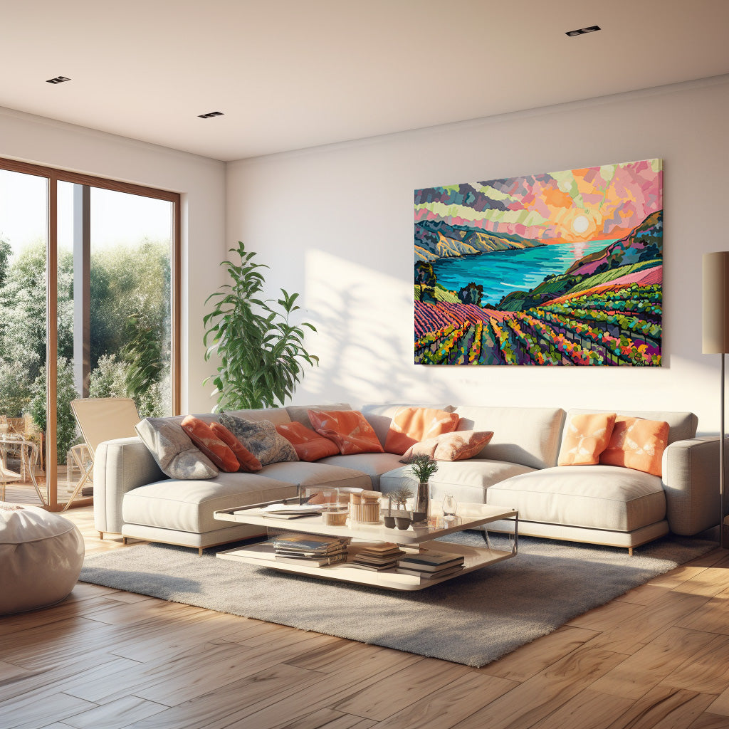 Renkli Lavanta Tarlası kanvas tablo — farklı açıdan görünüm