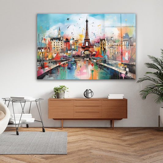Renkli Paris cam tablo — farklı açıdan görünüm