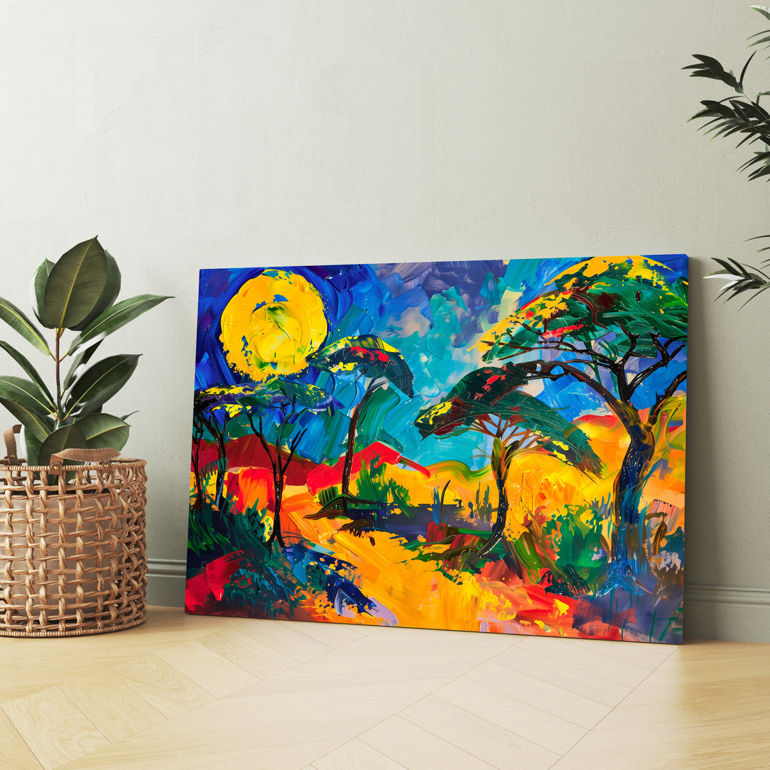Renkli Tropik Manzara kanvas tablo — ek dekorasyon görünümü