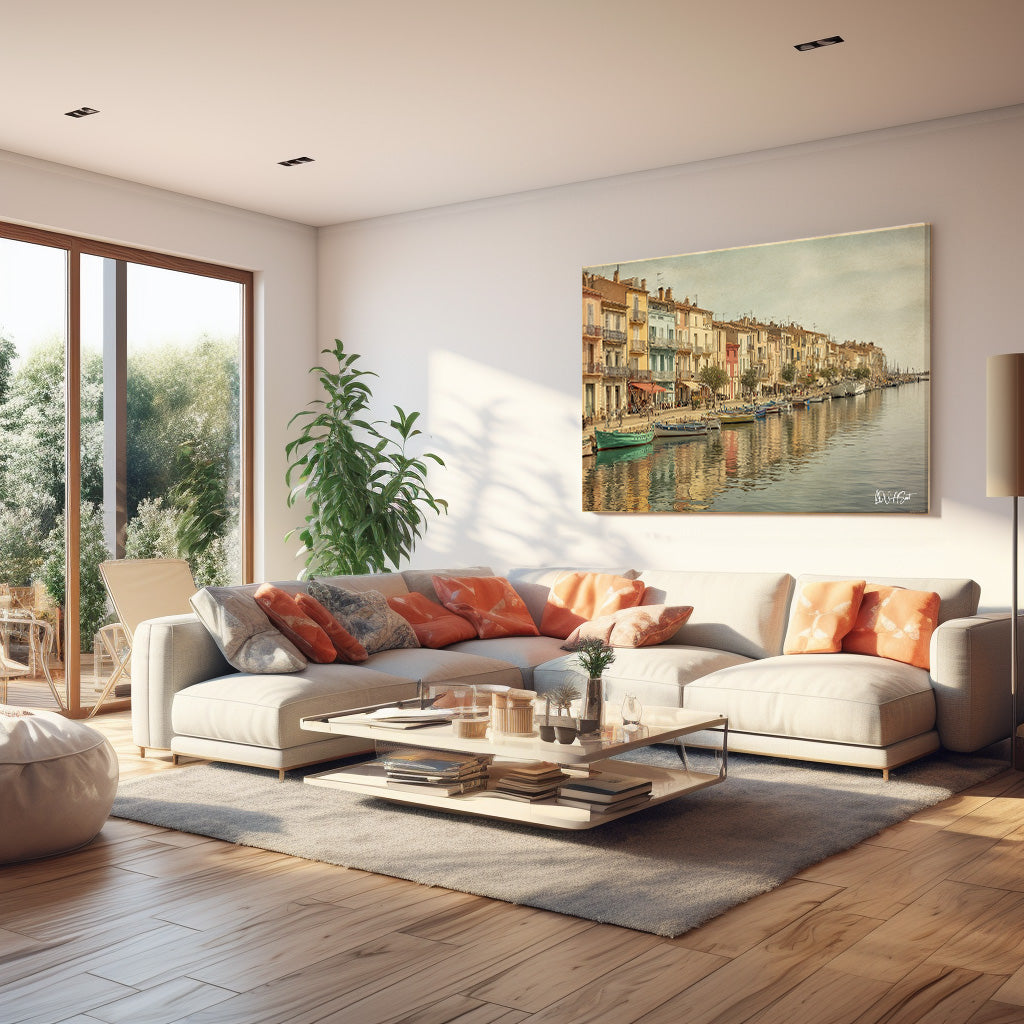Sakin Kanal Kasabası kanvas tablo — farklı açıdan görünüm