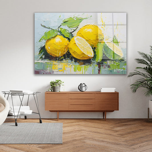 Sarı Limonlar 2 cam tablo — farklı açıdan görünüm