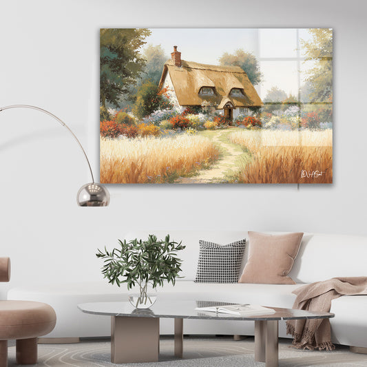 Sazlıkta Kır Evi cam tablo — farklı açıdan görünüm