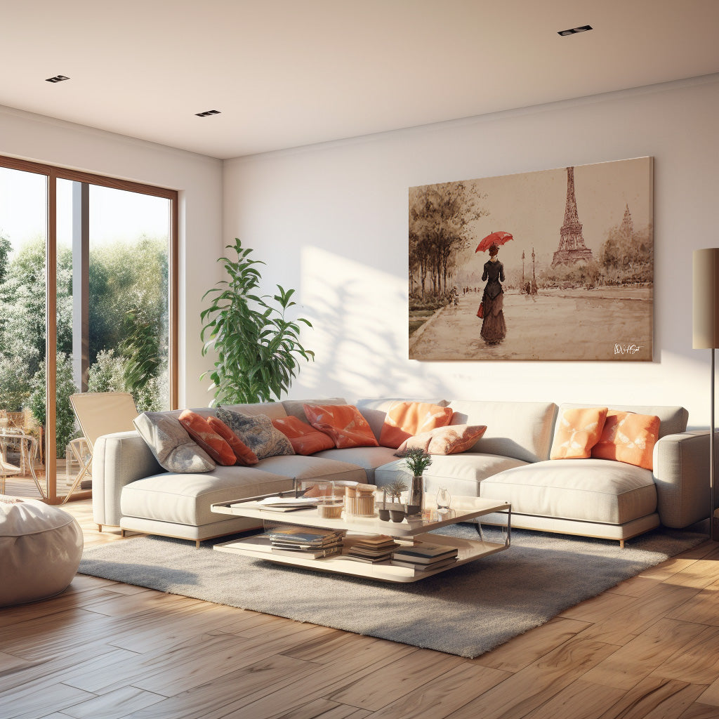 Sepya Paris 3 kanvas tablo — farklı açıdan görünüm