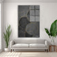 Siyah Altın Halkalar 2 cam tablo — duvarda dekorasyon görünümü