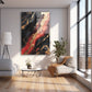 Siyah Altın Kırmızı Akış cam tablo — farklı açıdan görünüm