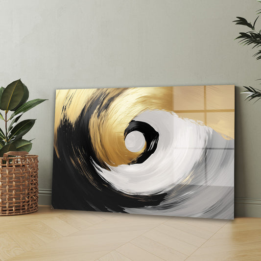 Siyah Altın Sarmal cam tablo — iç mekân uygulama örneği