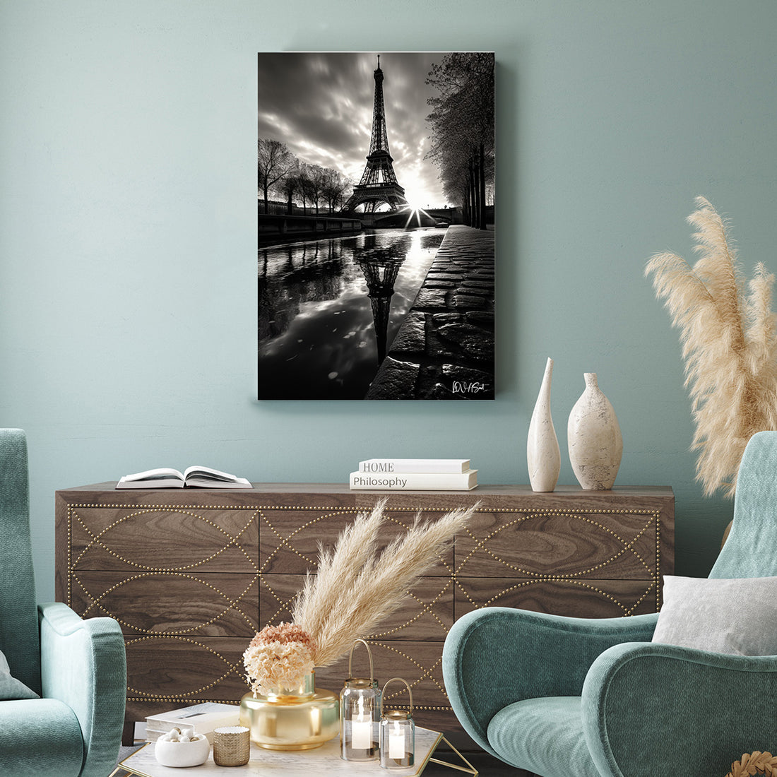 Siyah Beyaz Paris kanvas tablo — farklı açıdan görünüm