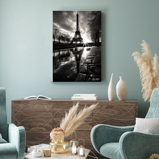 Siyah Beyaz Paris kanvas tablo — farklı açıdan görünüm