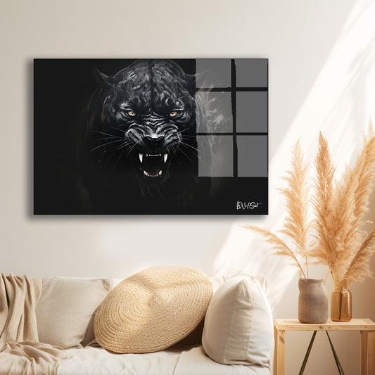 Siyah Panter 5 cam tablo — farklı açıdan görünüm