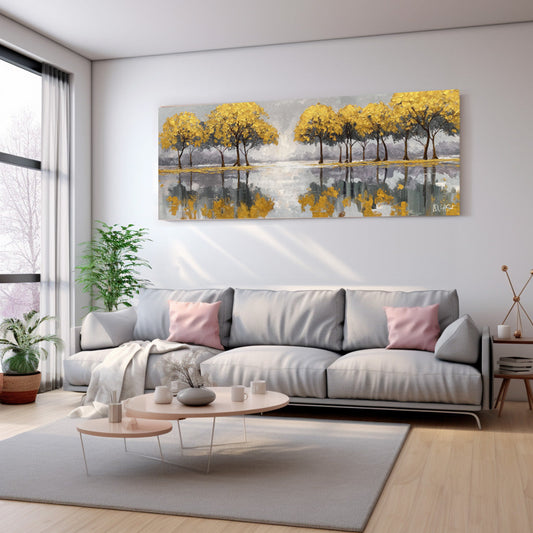 Sonbahar kanvas tablo — temalı dekoratif duvar tablosu