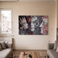 Taçlı Yüzler kanvas tablo — alternatif mekân görünümü