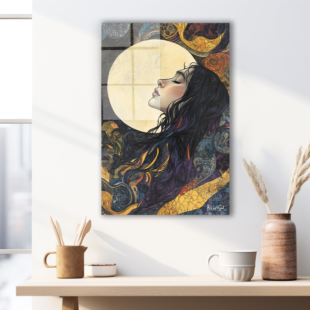 Tarot Kartı cam tablo — duvarda dekorasyon görünümü