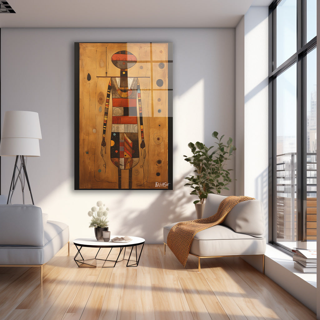 Totem Figürü cam tablo — farklı açıdan görünüm