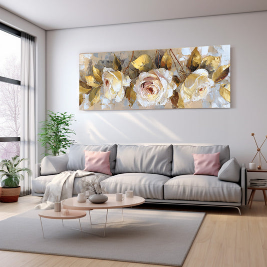 Toz Pembe Gül kanvas tablo — çiçek temalı dekoratif duvar tablosu