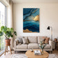 Turkuaz Altın Mermer kanvas tablo — duvarda dekorasyon görünümü