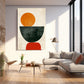 Turuncu Siyah Formlar kanvas tablo — iç mekân uygulama örneği