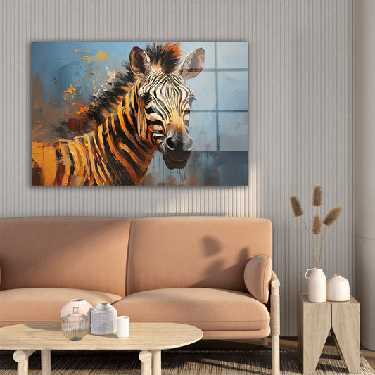Turuncu Zebra cam tablo — farklı açıdan görünüm