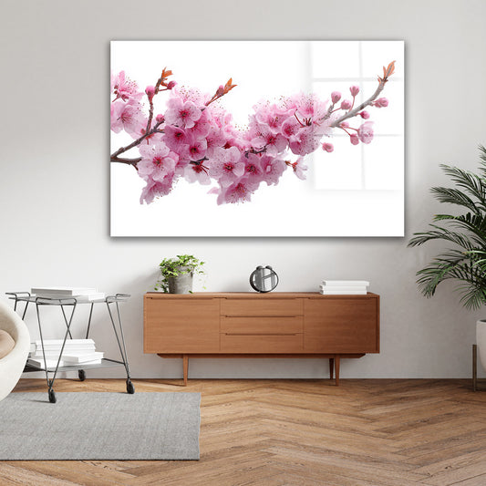 Uzanan Sakura Dalı cam tablo — farklı açıdan görünüm
