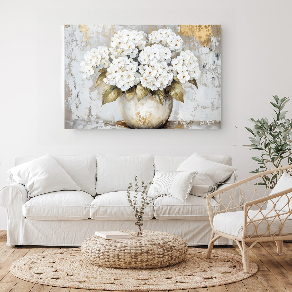 Vazoda Beyaz Ortanca