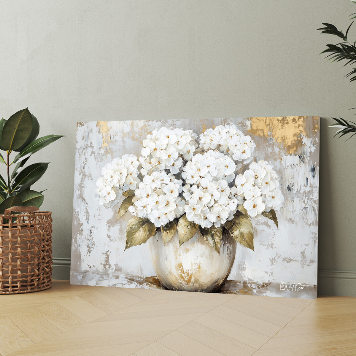 Vazoda Beyaz Ortanca