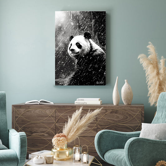 Yağmurda Panda kanvas tablo — farklı açıdan görünüm
